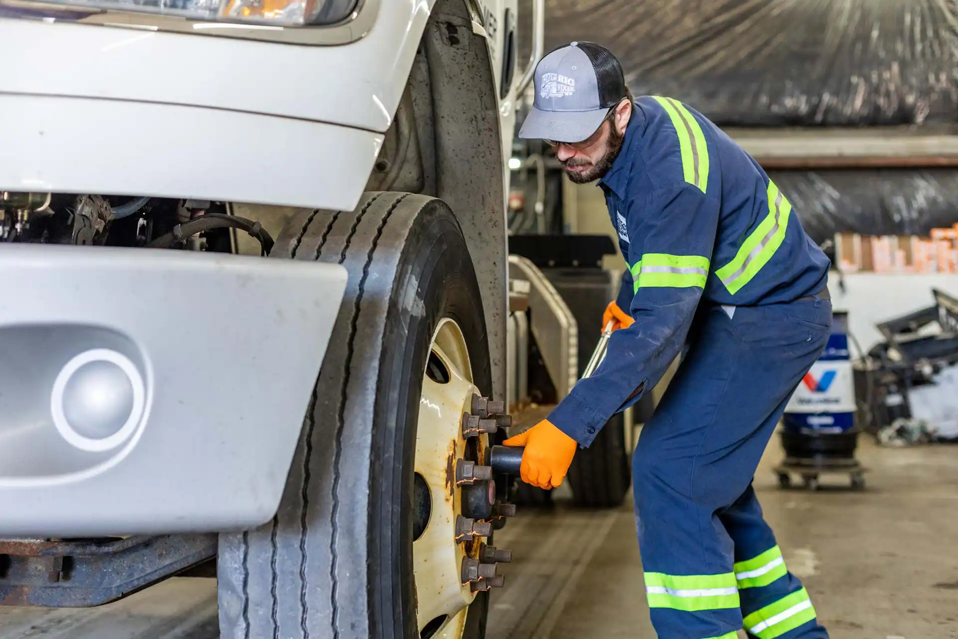 Big Rig Fixer technician at work in the shop